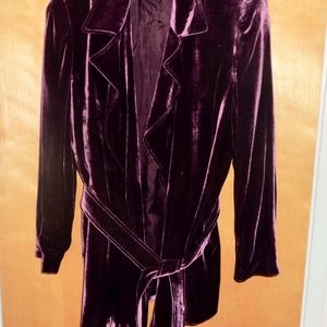 Classy Anne Klein II Sz 8 Plum Velvet Jacket
